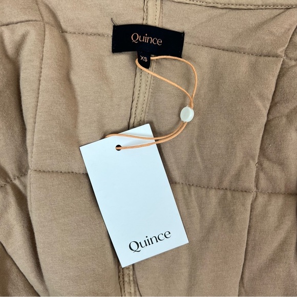 NWT Quince Organic Cotton Quilted Knit Jacket Tan Size XS - Picture 9 of 10